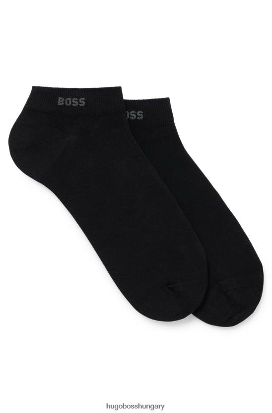 Hugo Boss hugo két csomag bokáig érő zokni sztreccs fekete anyagból 80P62061 fekete