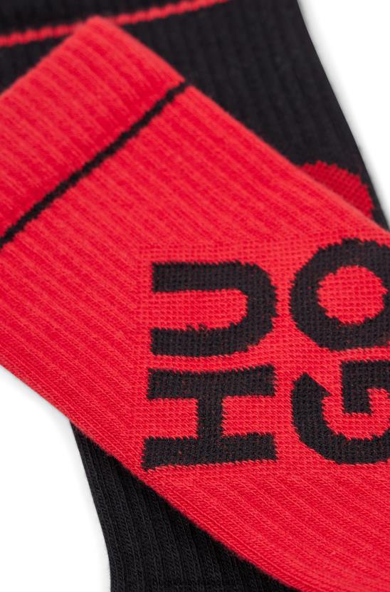 Hugo Boss hugo két csomag negyed hosszúságú zokni halmozott logókkal, világos rózsaszín 80P64008 világos rózsaszín