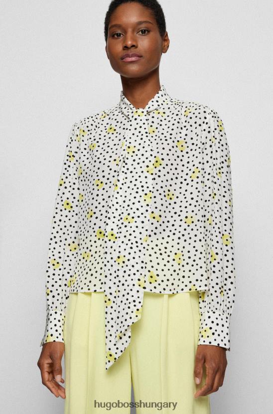Hugo Boss blúz baboah 50472282 fehérmintás 80P6706 fehér minta