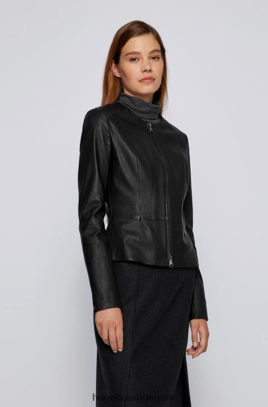 Hugo Boss bőrdzseki mond 50457090 fekete 80P6729 fekete/barna