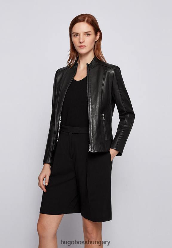Hugo Boss bőrkabát c sabella1 50453173 fekete 80P6803 fekete
