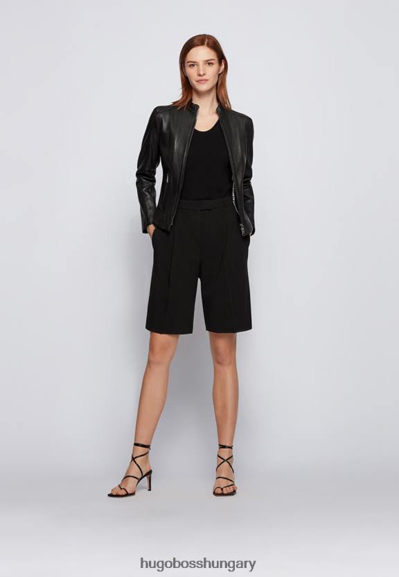 Hugo Boss bőrkabát c sabella1 50453173 fekete 80P6803 fekete