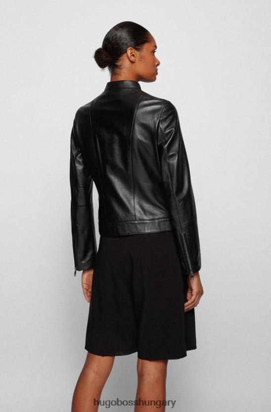 Hugo Boss bőrkabát samaki 50454472 fekete 80P6747 fekete/pasztellzöld