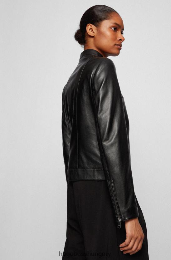 Hugo Boss bőrkabát samaki 50454472 fekete 80P6747 fekete/pasztellzöld