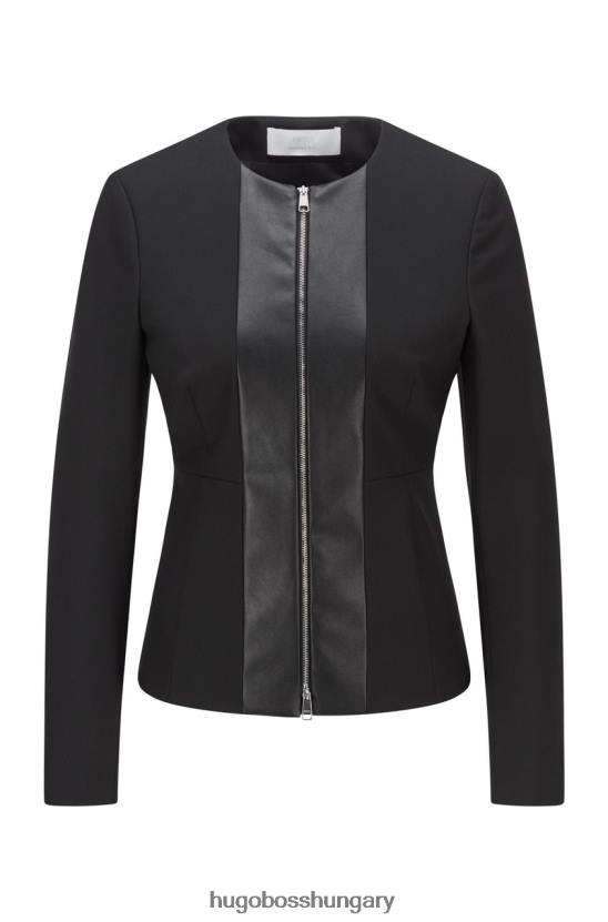 Hugo Boss gallér nélküli kabát jasnea 50457863 fekete 80P6768 fekete