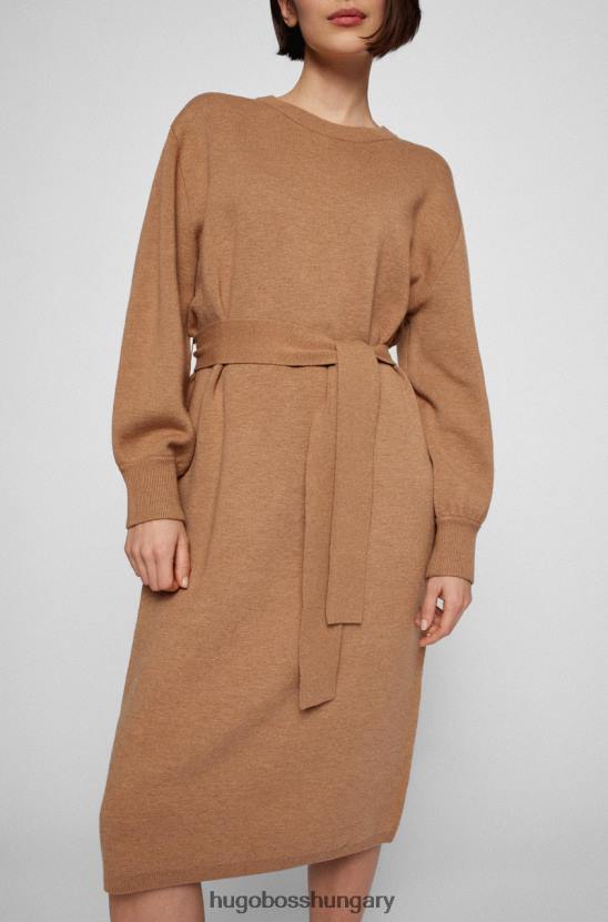 Hugo Boss kötött ruha c fusiana 50466413 világosbarna 80P6728 világos barna
