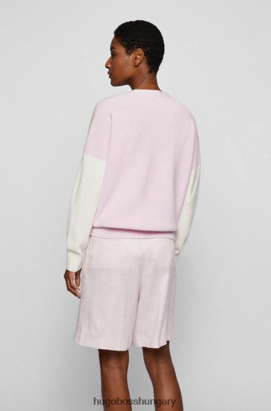 Hugo Boss kardigán c fabianca 50471990 sárga 80P6719 sárga/rózsaszín