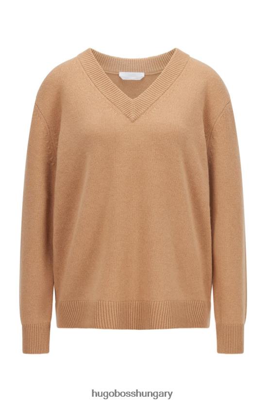 Hugo Boss kasmír kötött frynnie 50459504 teve 80P6758 teve/ezüst