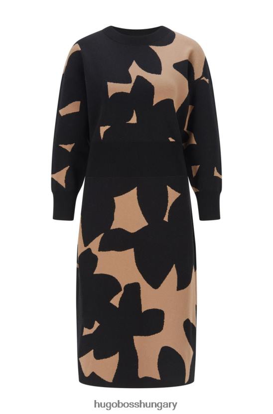 Hugo Boss kötött ruha fanettie 50450105 teve 80P6783 teve