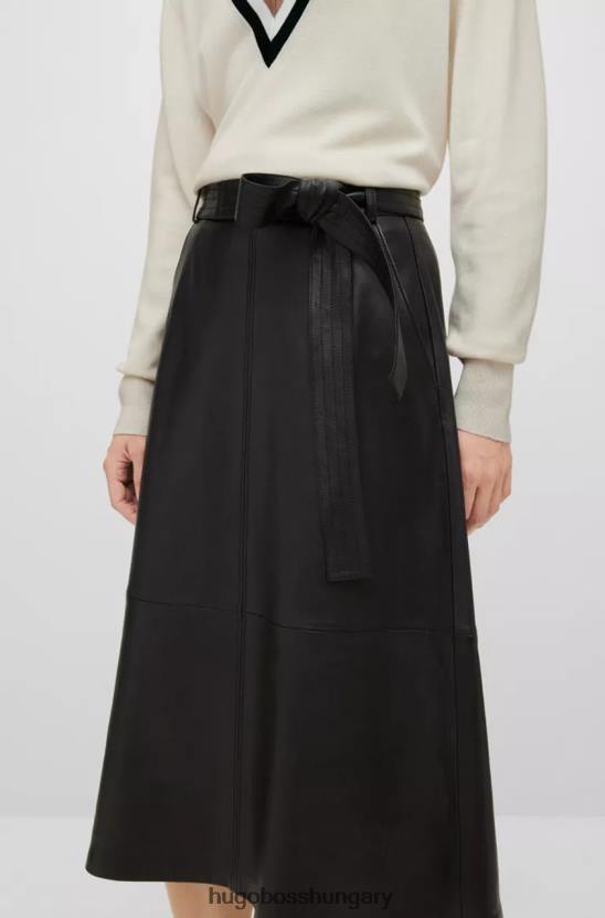 Hugo Boss bőrszoknya seresia 50479268 fekete 80P6696 fekete
